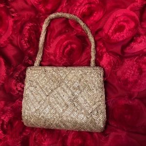 Cache Beautiful white beaded small evening purse